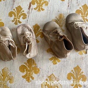 Two Pair Baby Shoes Vintage Leather Circa 1930s-40's CUTE