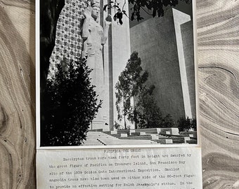 1939 Golden Gate International Fair Fountain Piece  Photograph  8" X 10" With Description Ralph Stackpole Pacifica