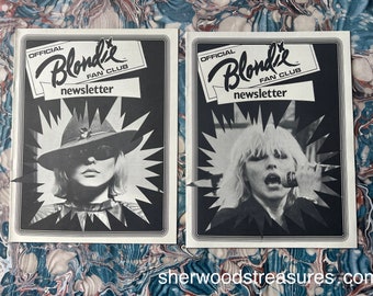 2 Original 1979 Official BLONDIE Newsletters Fan Club Items  Debbie Harry Punk New Wave Seventies