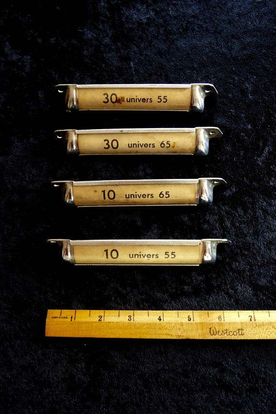 4 Long Heavy Metal Print Drawer Pulls Lot Of Four Original 6 Etsy