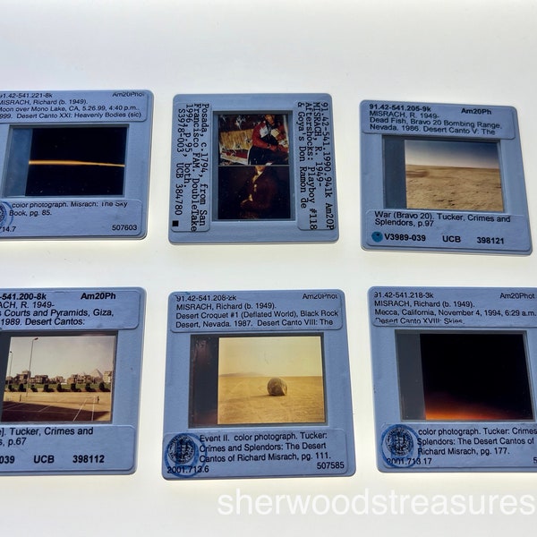 SIX Richard Misrach Famous Photograph Slides  UC Berkeley Art Dept. Mono Lake Tennis Courts L2