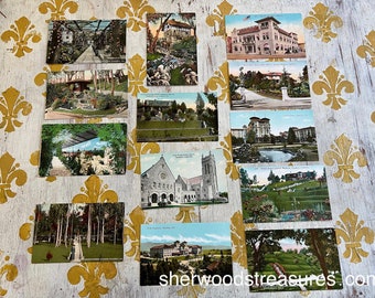 13 Vintage PASADENA Postcards 1910s Southern California Architecture Sights Busch Gardens San Gabriel Mountains