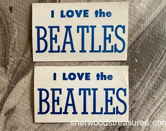 Two Beatles  Original  Early Sixties Small Stickers 1 3/4" x 2 5/8"