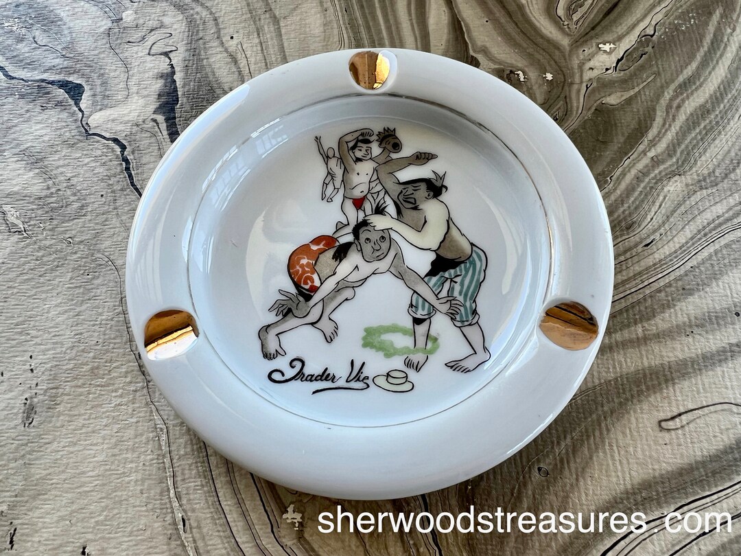 Trader Vic's Tiki Ashtray Vintage Cigarette Marijuana Etsy