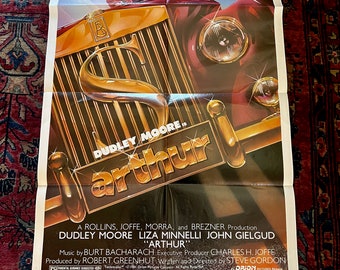 ARTHUR Original Movie Poster Dudley More One Sheet  27" X 41" Comedy 1981 Orion Pictures