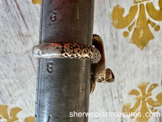 AMAZING VINTAGE COBRA Snake Sterling Silver with Gol… - Gem