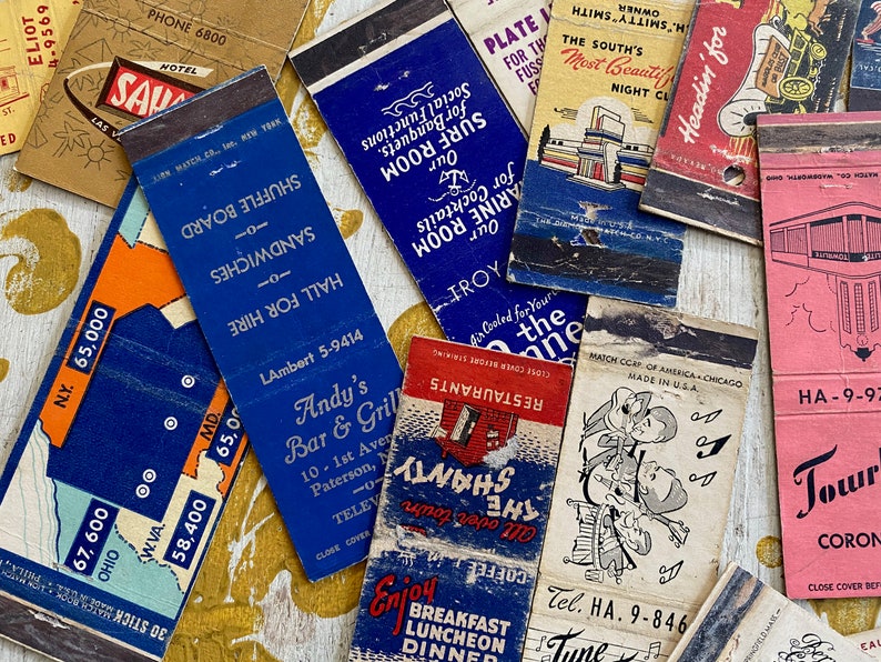 Vintage Advertising Matchbook Collectors Covers Over 70 Etsy