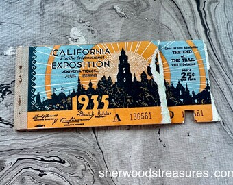 1935 California Pacific International  Exposition Official San Diego Souvenir Ticket Book Vintage Tickets