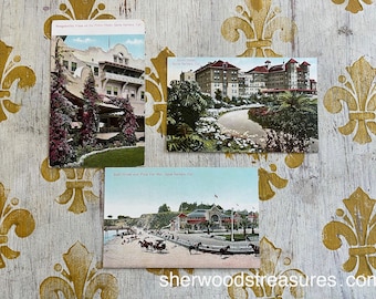 13 Vintage PASADENA Postcards 1910s Southern California Architecture Sights Busch Gardens San Gabriel Mountains