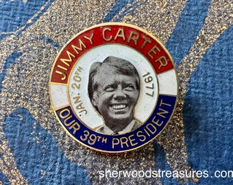 1977 Jimmy Carter, notre 39e épinglette en émail pour président 2,5 cm