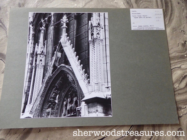 French NOTRE DAME West Facade Virgin Porte Rouge Paris France Original Photograph Architectural Photo UC Berkeley