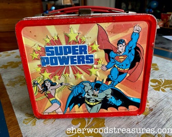 DC Comics Batman Logo Domed Tin Tote Kids Lunch Box 
