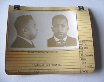 1937 Allegheney County Pa Police Criminal  MUG SHOT Wanted Man 19 Yr old