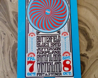 GRATEFUL DEAD 1967 Concert Postcard BG 30 Winterland San Francisco Wes Wilson