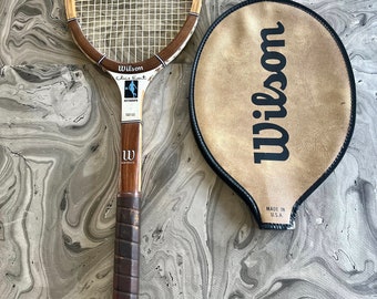 Vintage Chris Evert AUTOGRAPH Wilson Wood Tennis Racquet  Leather Grip 4 3/8 L .