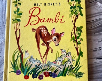 Vintage 1942 Walt Disney Bambi Grosset & Dunlap Book Hardcover Book GrossetAnd Dunlap