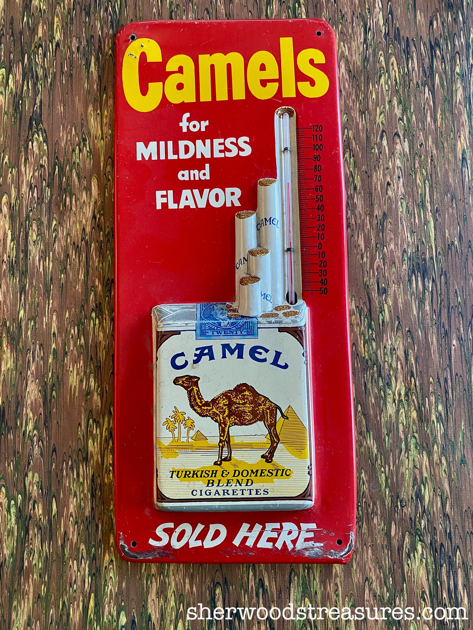 1984 Camel Filters Cigarettes Molded Plastic Sign Thermometer Wall Australia