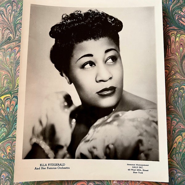 1941 Vintage Ella Fitzgerald Gale Inc Promo Black and White Glossy Jazz Photograph 8" x 10"