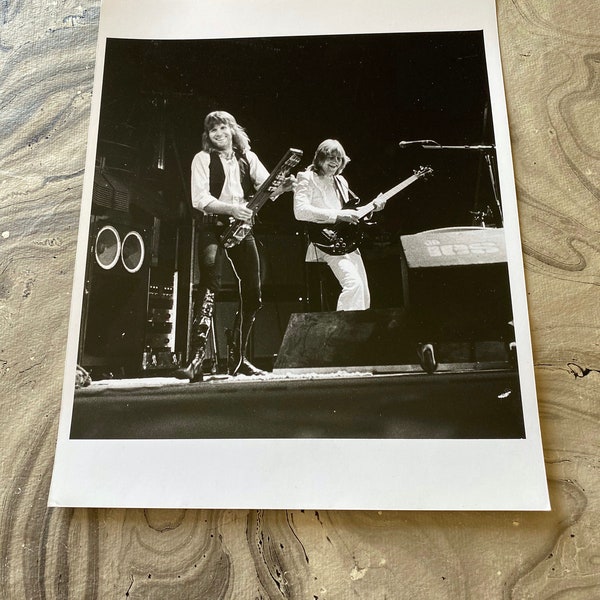 Emerson Lake et Palmer Concert Photo Kate Simon 8 « x 10 » Excellent Noir et Blanc Greg lake Keith Emerson Livraison gratuite aux États-Unis