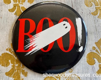 LARGE BOO Button 6" Stand Up Display Halloween GHOST Unused