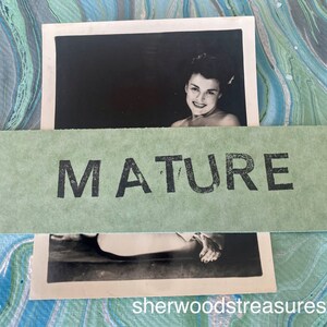 MATURE 50's NUDE Model Original Black and White Nude Photo Erotic 4" X