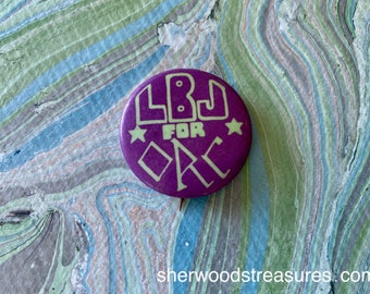 Rare LBJ For Orc Sixties Middle Earth Tolkien Counterculture Hippie Original Pinback Button Vietnam War