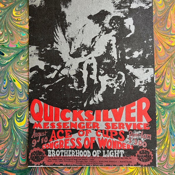 QUICKSILVER Original Concert Postcard Fillmore ERA UNCOMMON Done to Advertise the Show Blues