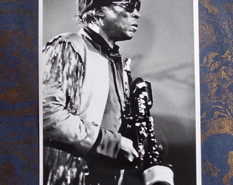 Miles Davis Vintage Black and White Glossy Jazz Photograph  6 1/2 x 9 3/8"  Paris 1983