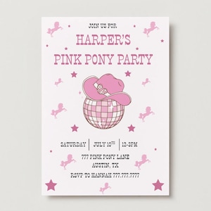 Pink Pony Club Birthday Invitation Template