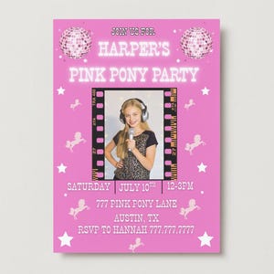 Pink Pony Club Birthday Invitation Template