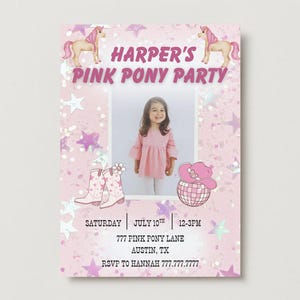 Pink Pony Club Birthday Invitation Template