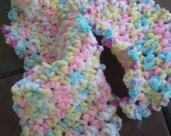 Creamy Cloud Crochet Fleece Scarf