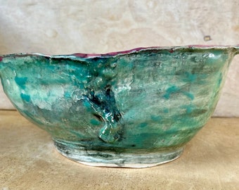 Aquamarine Pottery Bowl— largest of batch