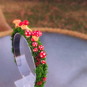 Fairy Crown, Red Mushroom Headband, Fairy Core Crown Headband, Cottage Core Crown , Renaissance Faire Crown