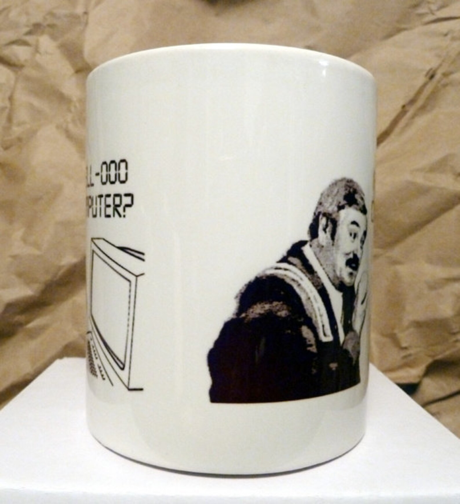 Hello Computer Coffee Mug - Black and White - Etsy