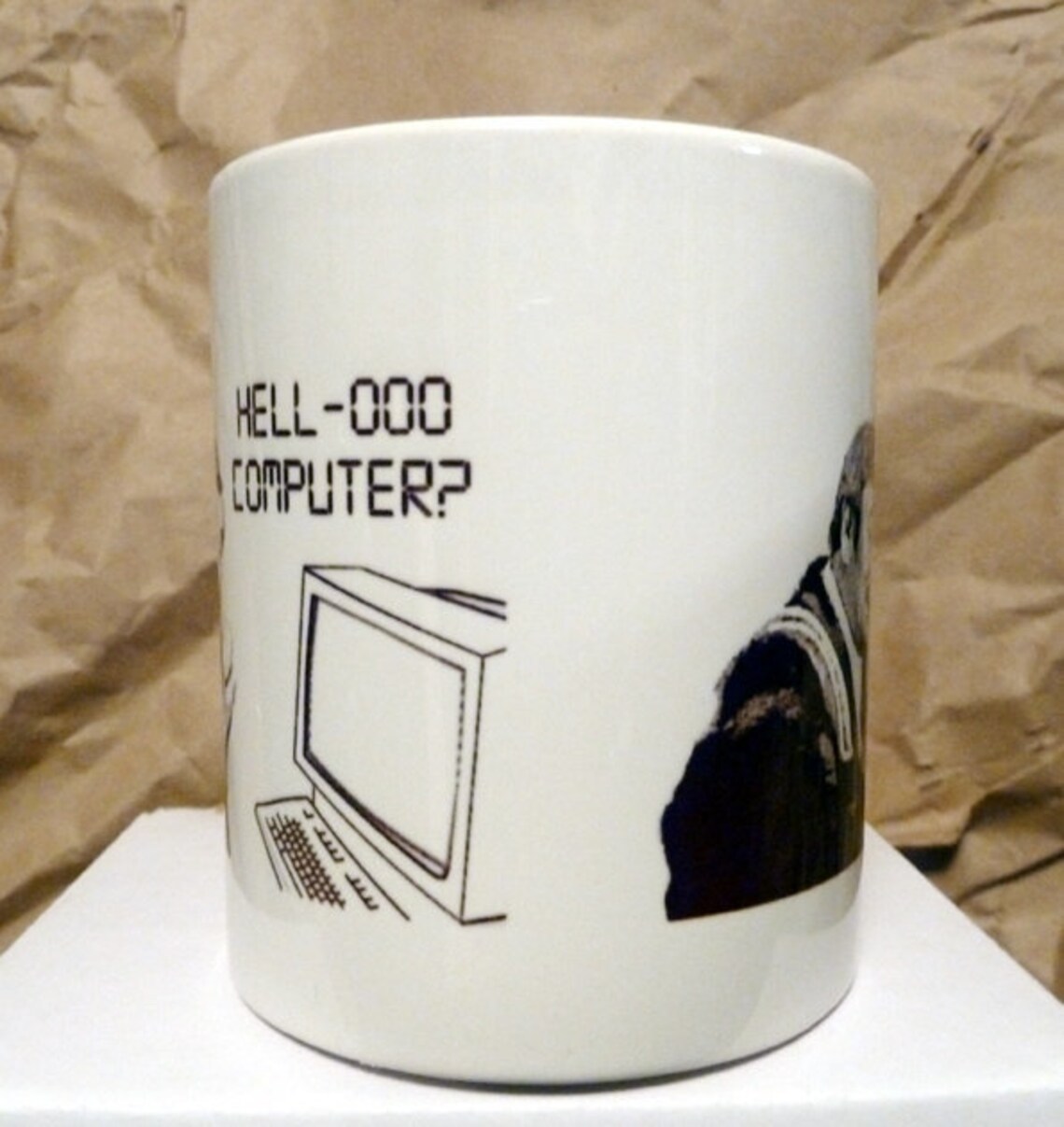 Hello Computer Coffee Mug - Black and White - Etsy