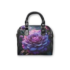 Schulterhandtasche - Rose Tasche, Floral Geldbörse, Rosa Tote, Vintage Handtasche, Romantische Tasche für Frauen