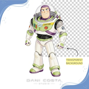 Toy Story Inspired Clipart Bundle, 110 Watercolor PNG Cliparts, 15 Digital Papers, Birthday Party Decorations, Sublimation PNG, Cake Topper image 5
