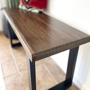 Walnut Wood Entryway Bench: Mid-Century Modern, Small Rustic Stool, Oak & Birch Plywood