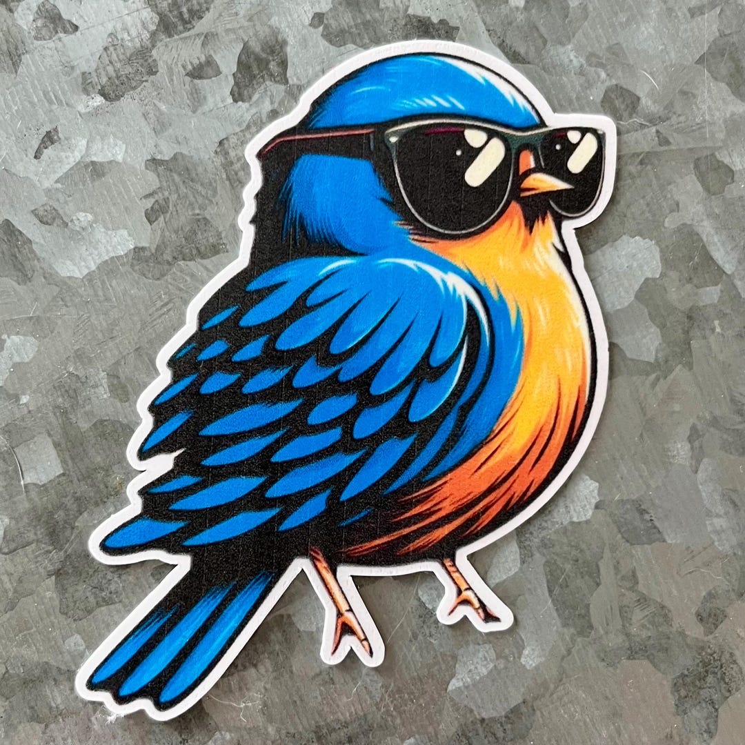 Sassy Little Bluebird Sticker. 3” Shiny Waterproof Decal. - Etsy