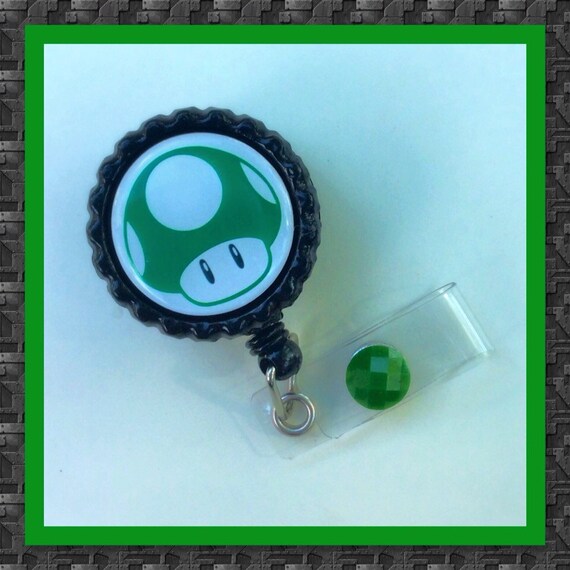 Badge Reel Accessory Nintendo Super Mario Brothers Green Etsy