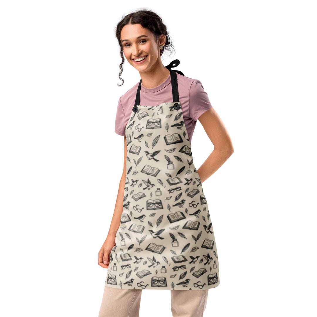 Birds and Books Apron - Etsy