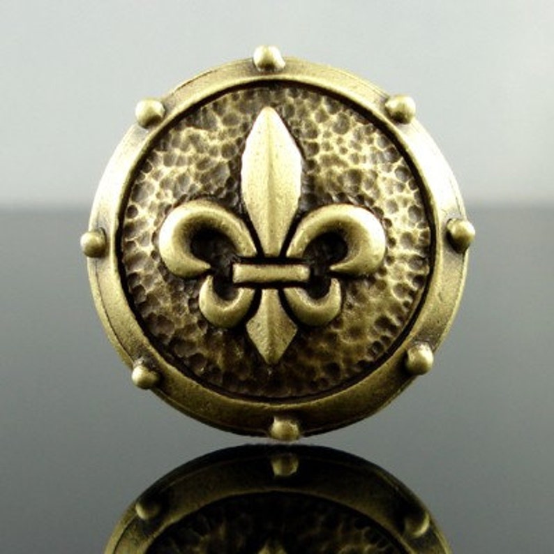 Fleur de Lys Pewter Buttons Medieval and LARP Costume Set of 6 image 3