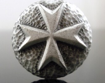 Maltese Cross Pewter Buttons - Medieval and LARP Costume