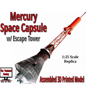 NASA Mercury Capsule Detailed 1:25 Scale 3D Printed Replica Spacecraft 12&quot; Long