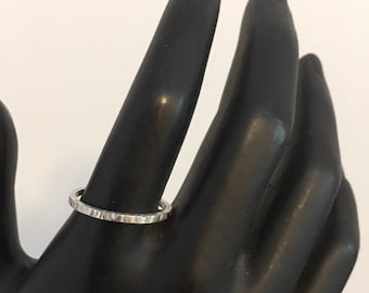 Size 2.75 Aspen Bark Reiki Infused Sterling Silver Stacking Ring  - part of the Aspen Collection - midi ring - kids ring - 16g