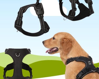Personalized Dog Harness, Reflective No-Pull Padded Chest Harness, Adjustable for Small, Medium, and Large Dogs, for Outdoor Walking