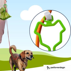 Porte-sac à crottes de chien, clip de transport pour déchets d'animaux, distributeur de laisse pour chien mains libres, sacs à crottes de chiot pour promenade en plein air, clip facile à transporter