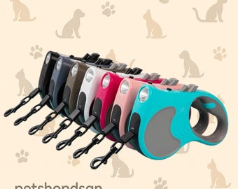 5m Automatic Retractable Dog Leash, Rechargeable LED Luminous Dog Leash for Medium and Large Dogs Durable Retractable Leash for Pet Supplies