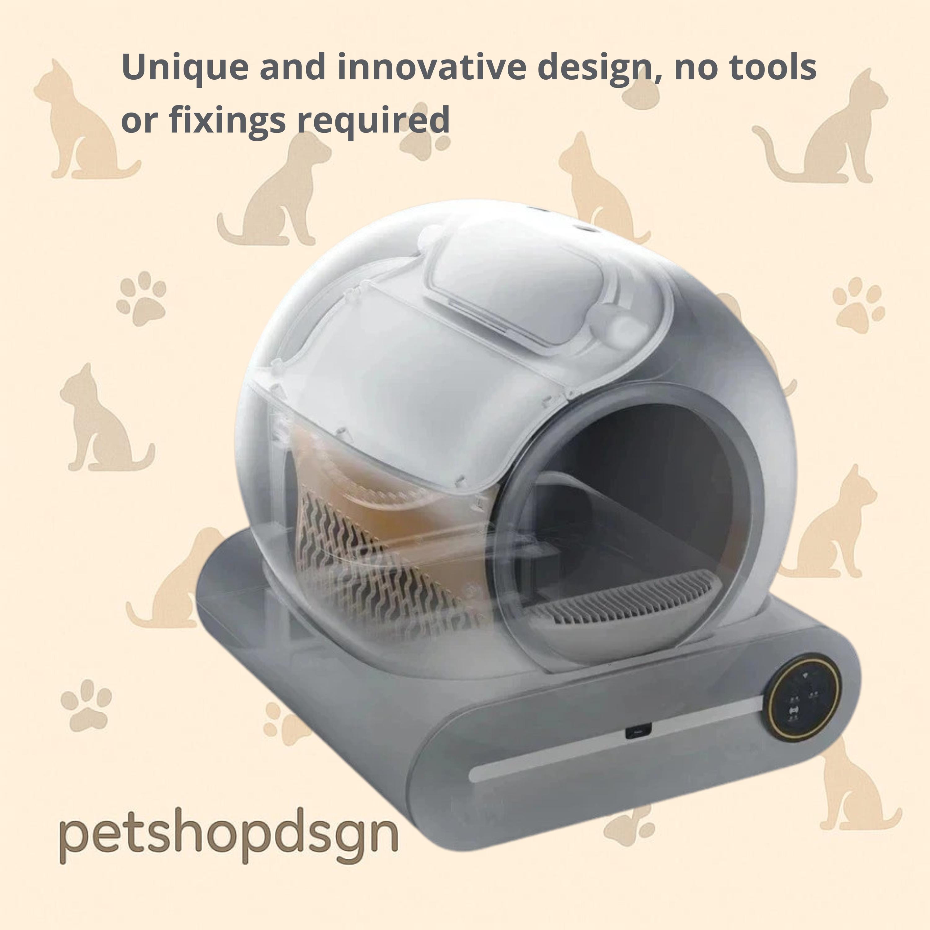 65L Automatic Smart Cat Litter Box,Enclosed Pet Toilet Litter Tray, Automatic Cat Litter Box with App Control